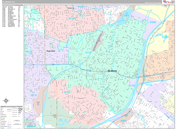 El Monte Map Premium Style